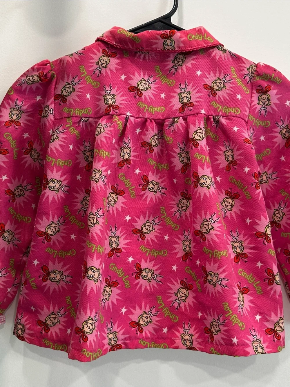 Dr. Seuss Grinch Rare Cindy Lou Who Pink Embroidered Hem Ruffle Sleeves Girls 6